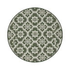 Round Outdoor Rug – Rio Flower Green