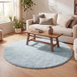 Round High Pile Rug - Lofty Light Blue