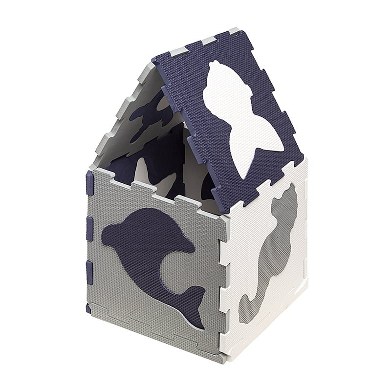 Foam puzzle mat - Sam Sea Dark Blue/White