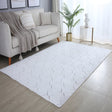 Soft geometric floor rug - Vellion Square White/Beige