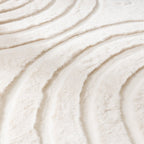 Round High Pile Rug - Carvy Arches Cream