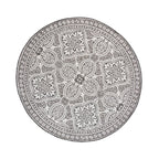 Round Outdoor Rug - Summer Oriental Grey