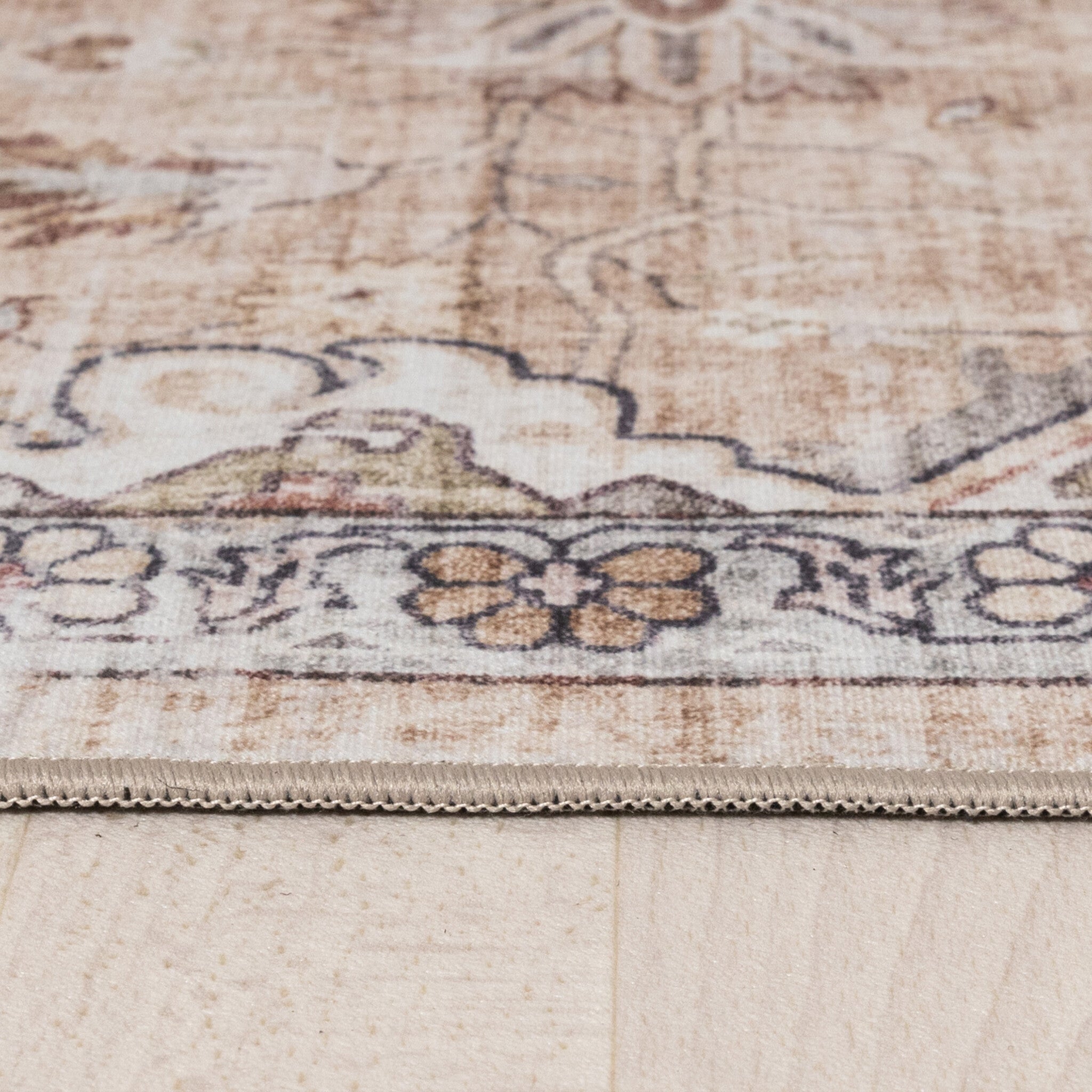 Runder Orientteppich – Leyla Medaillon Taupe