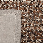 Wool floor rug - Halette Brown/White