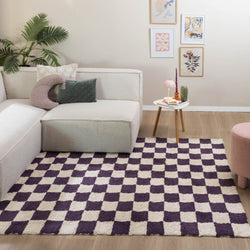 Retro Rug - Gambit Purple/White