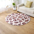 Baby play rug round - Noa Leopard Print Brown
