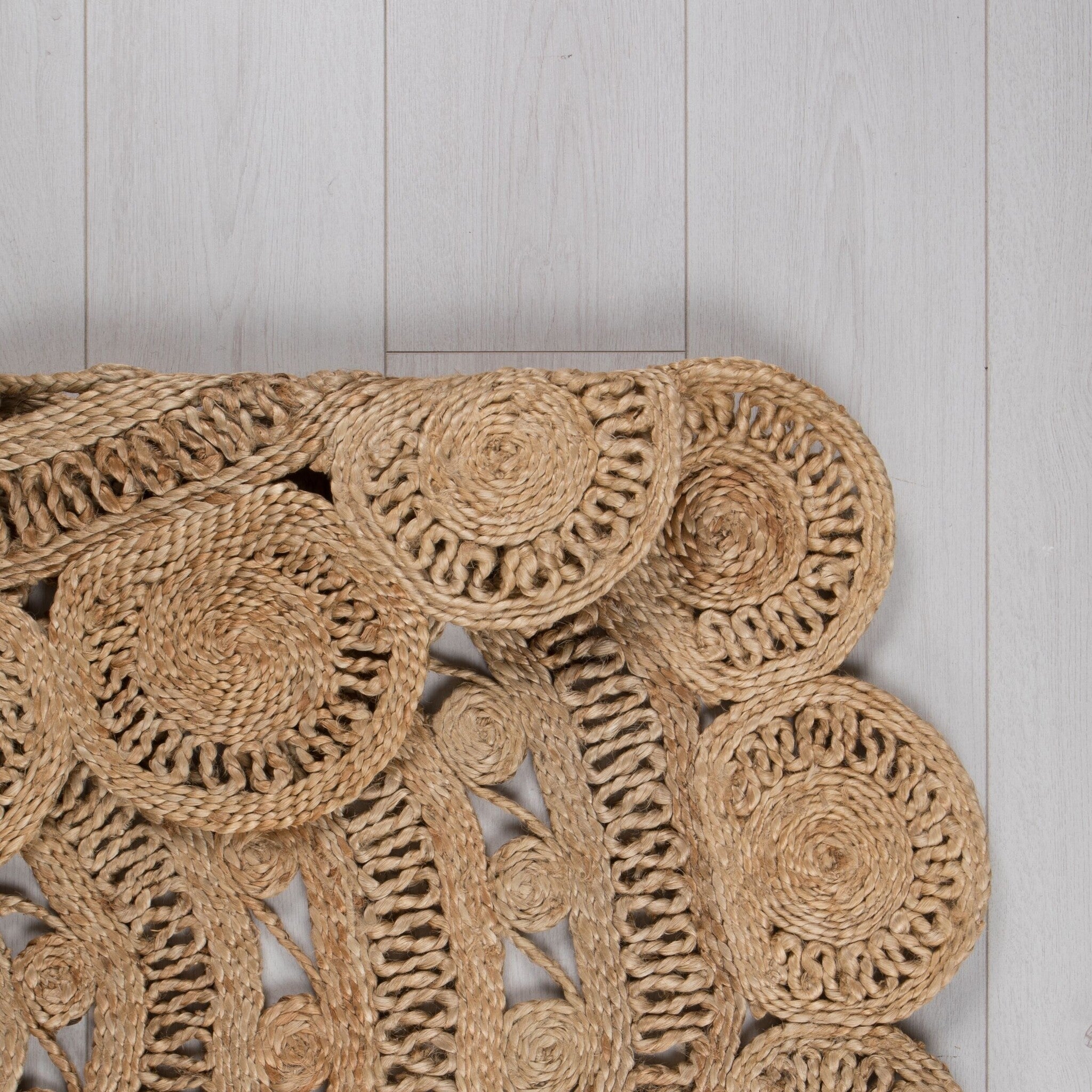 Round jute floor rug - Eduno Natural