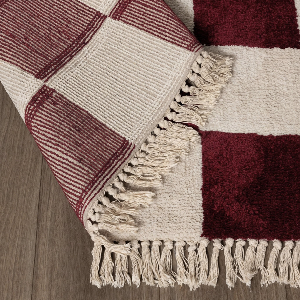 Checkerboard rug - Blox Fringe Red