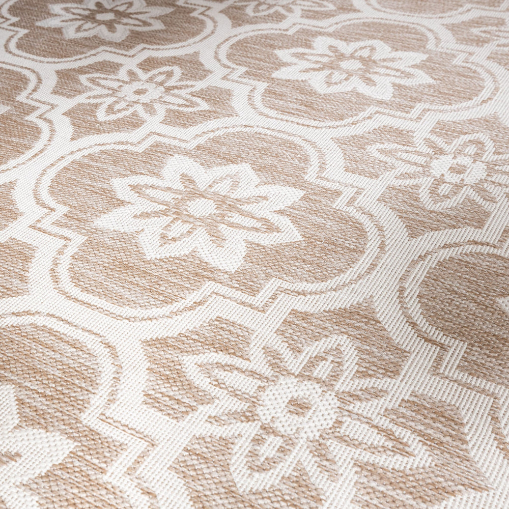 Round Outdoor Rug – Rio Flower Beige