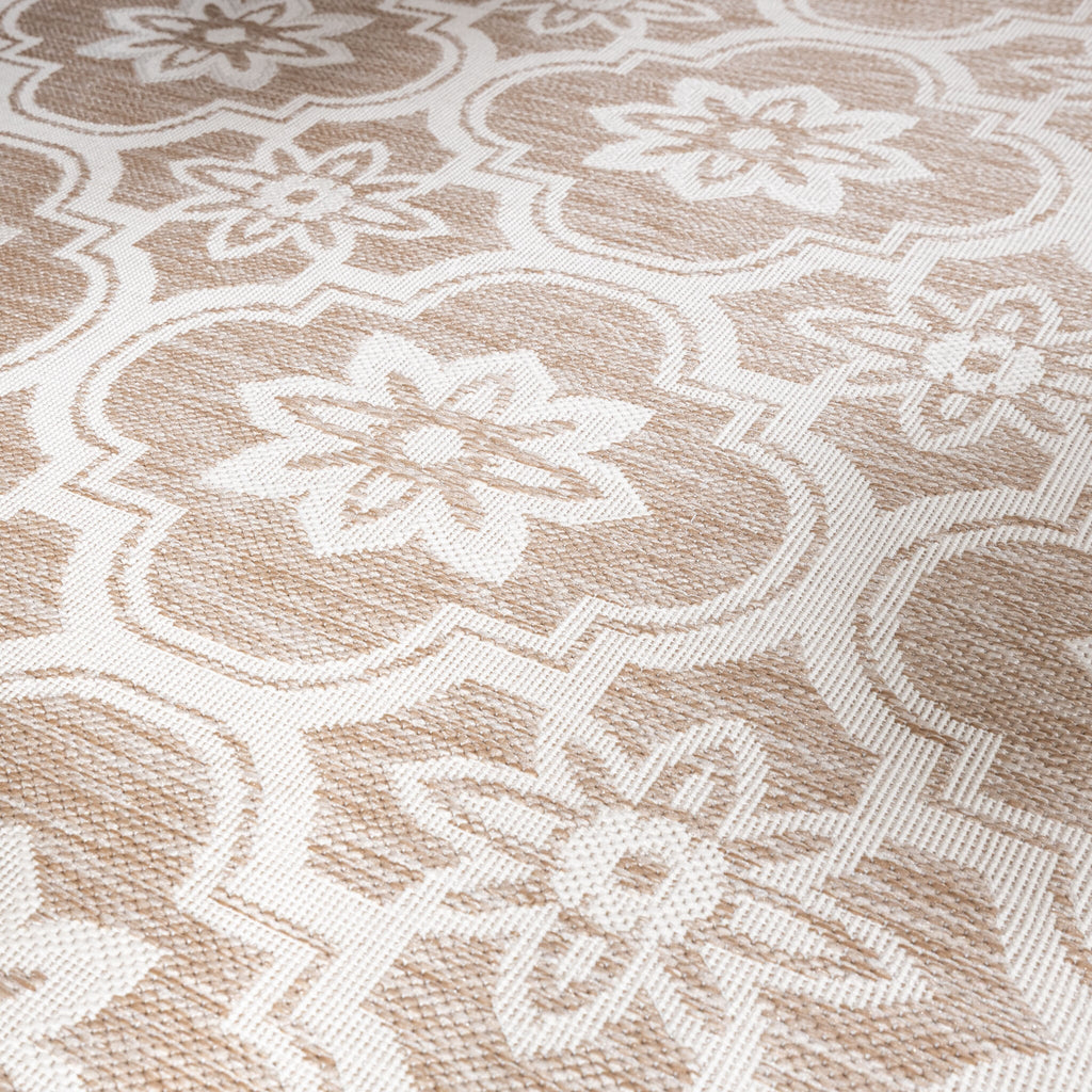 Round Outdoor Rug – Rio Flower Beige