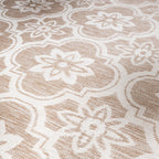 Round Outdoor Rug – Rio Flower Beige