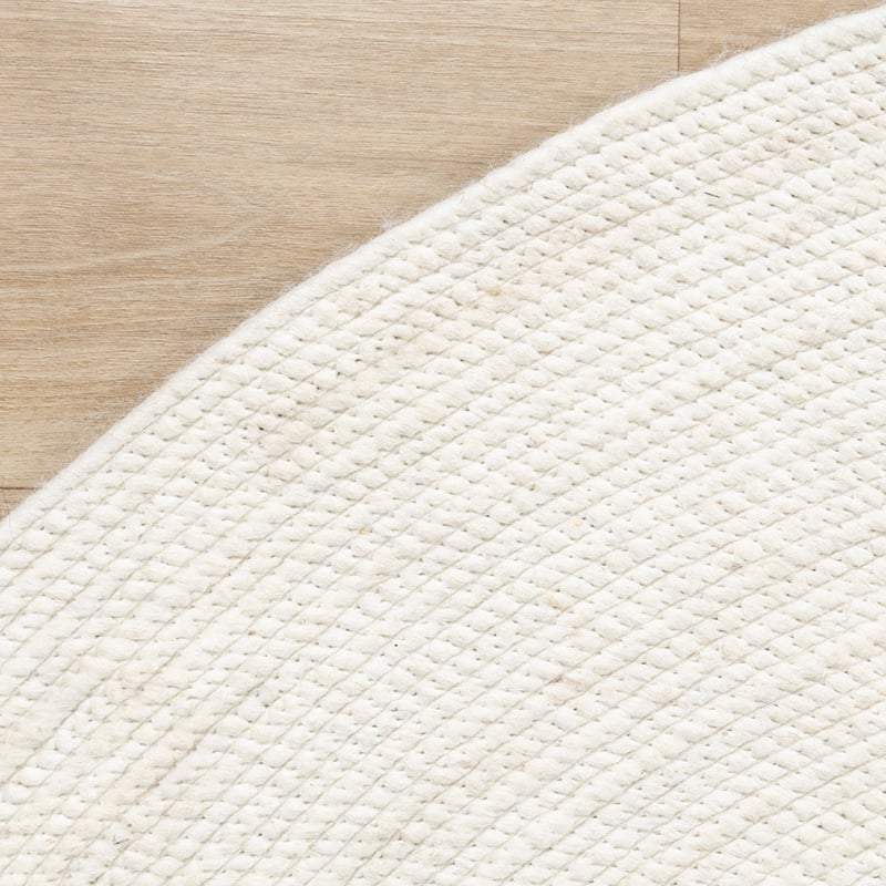 Round Wool Rug - Wise White