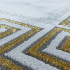 Modern Floor Rug - Marble Edge Grey/Gold