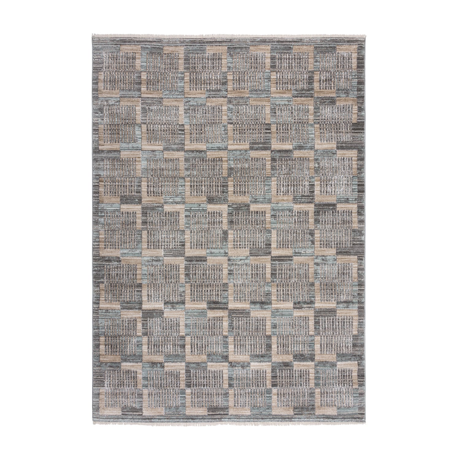 Checkered floor rug - Enrico Gray