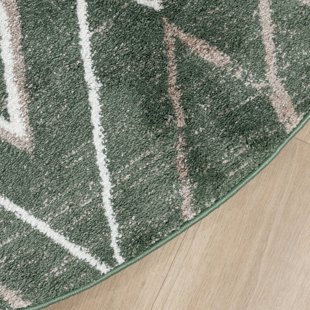 Berber rug round - Blend Diamond Green