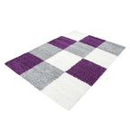 High-pile floor rug - Cube Purple