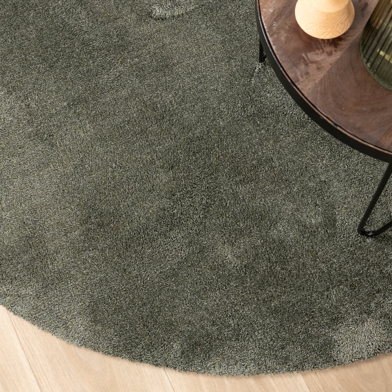 Round Washable Rug - Clean Green
