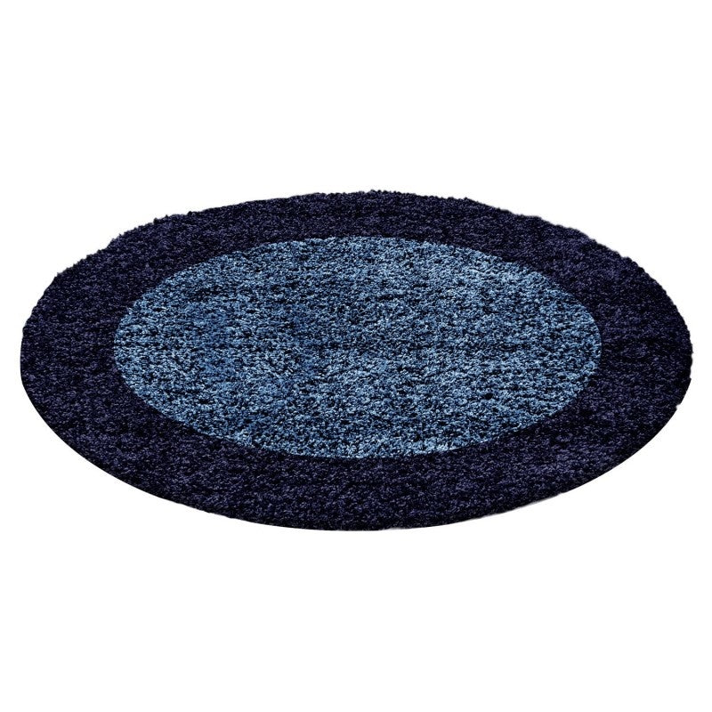 Round High-pile floor rug - Edge Blue