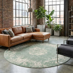 Round Vintage Rug - Wonder Green