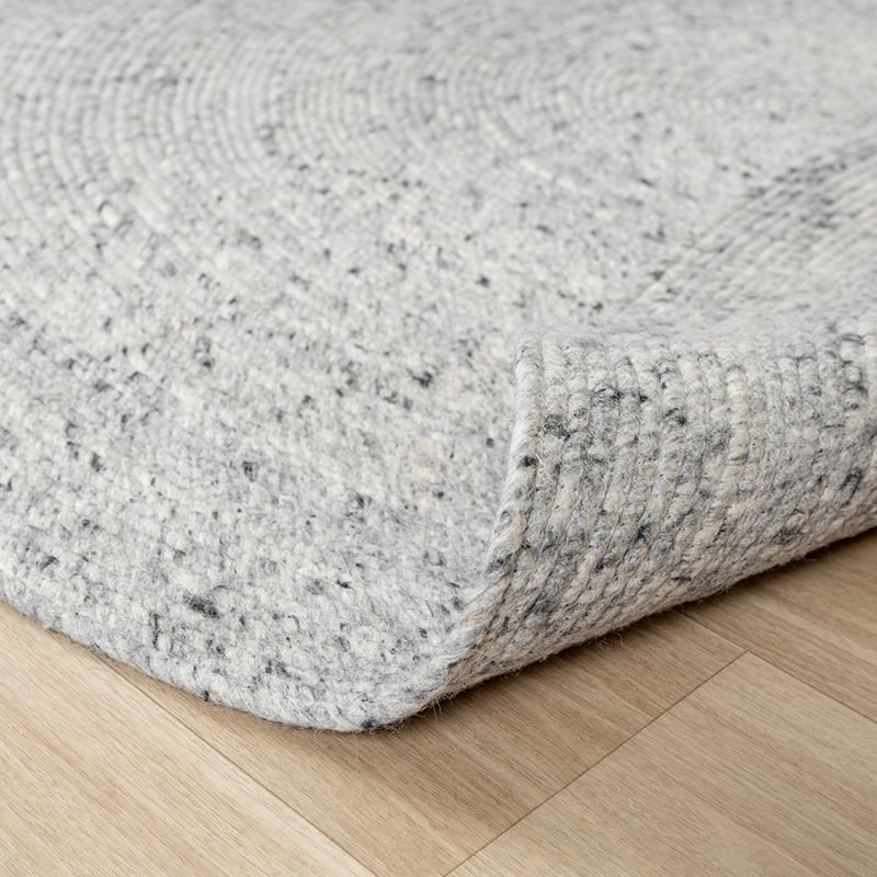 Round Wool Rug - Wise Grey/White