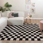 Retro Rug - Gambit Black/White
