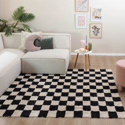 Retro Rug - Gambit Black/White