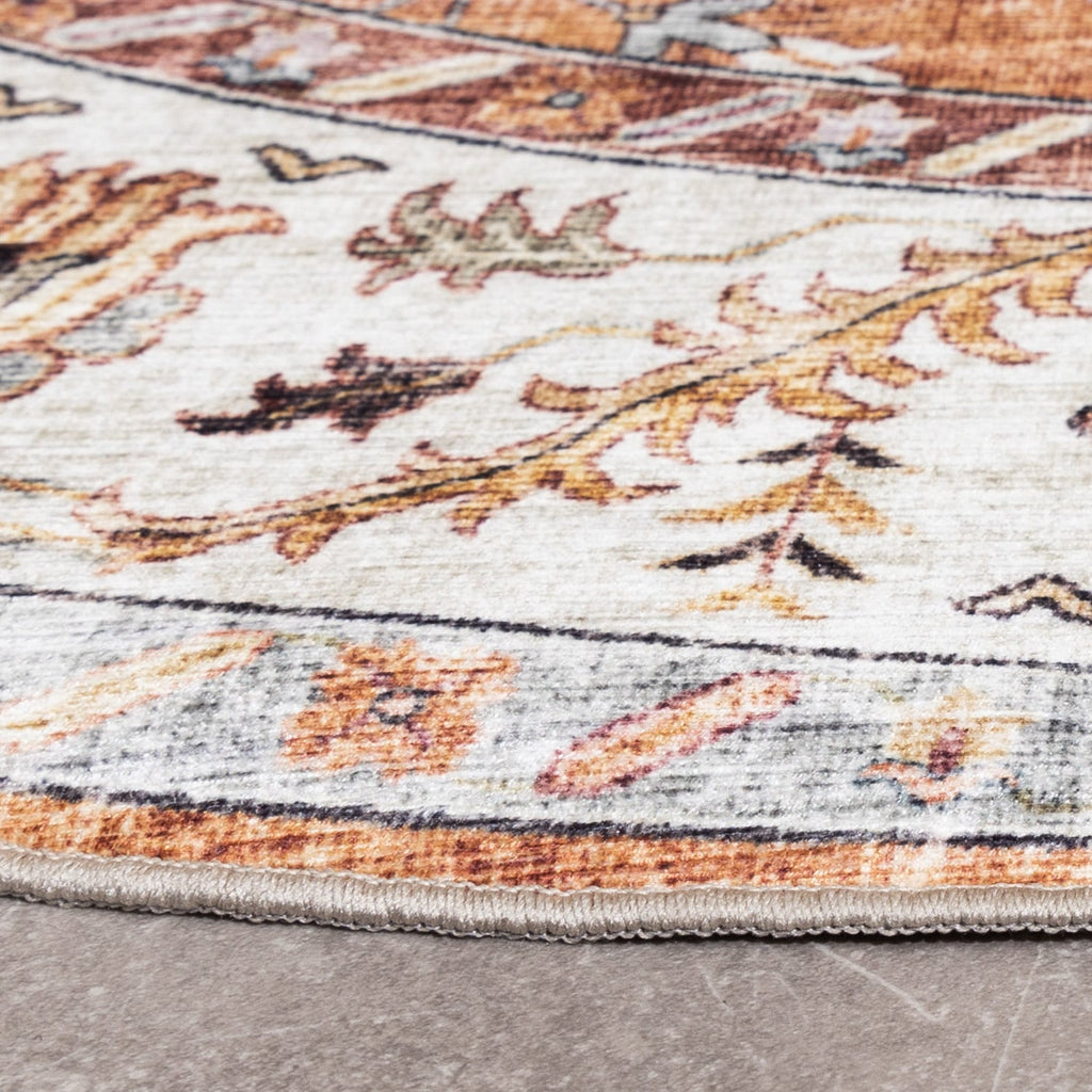 Round Vintage Outdoor Rug - Santo Medallion Terra