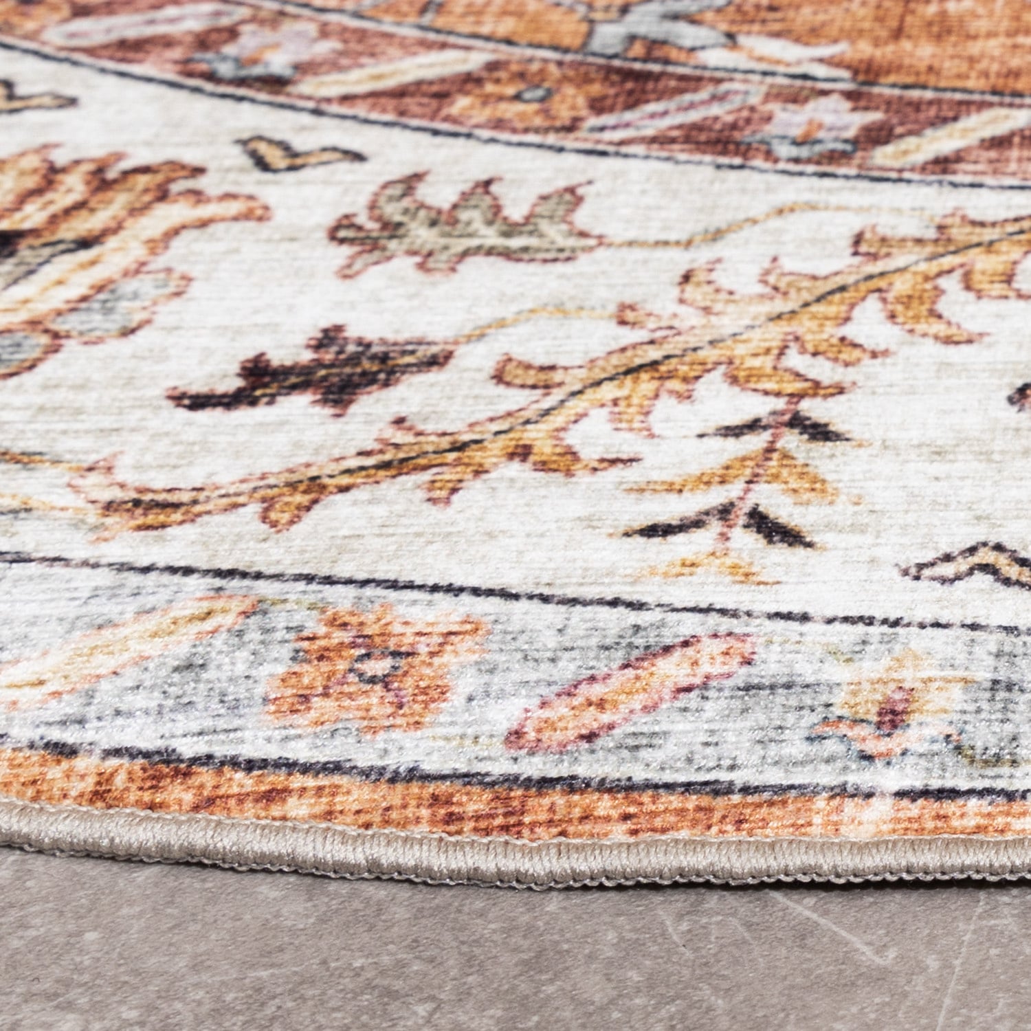 Round Vintage Outdoor Rug - Santo Medallion Terra
