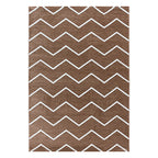 Low-pile floor rug - Smoothly Weave Brown/White