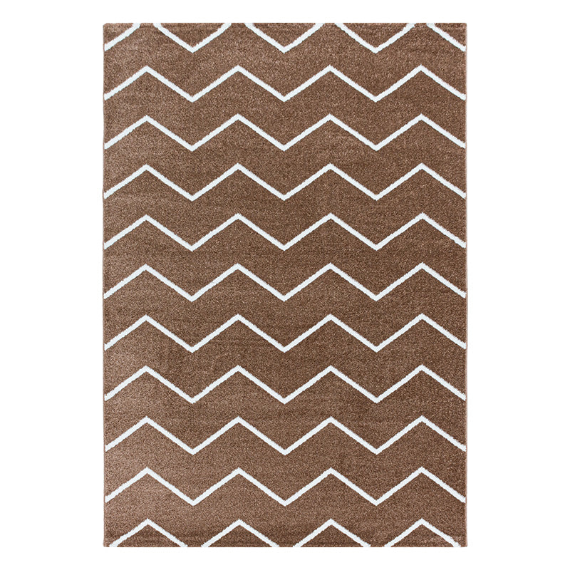 Low-pile floor rug - Smoothly Weave Brown/White