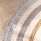 Round washable kids rug - Milo Grey