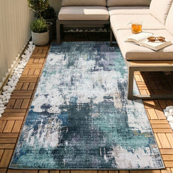 Washable Runner - Domingo Grunge Green/Cream