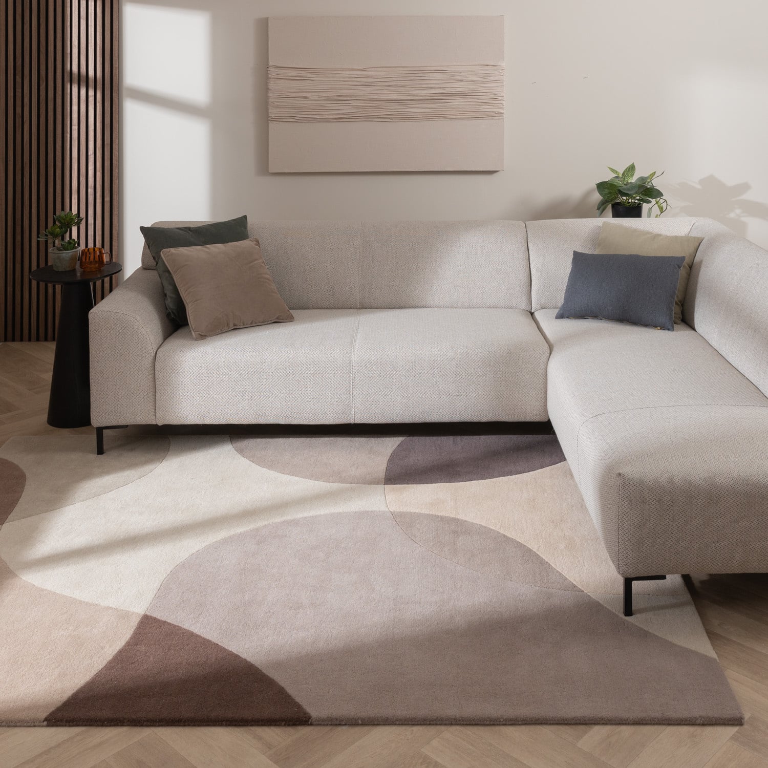 Wool Abstract Rug - Clarice Brown/Beige