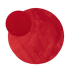 Round Washable Rug - Vivid Red