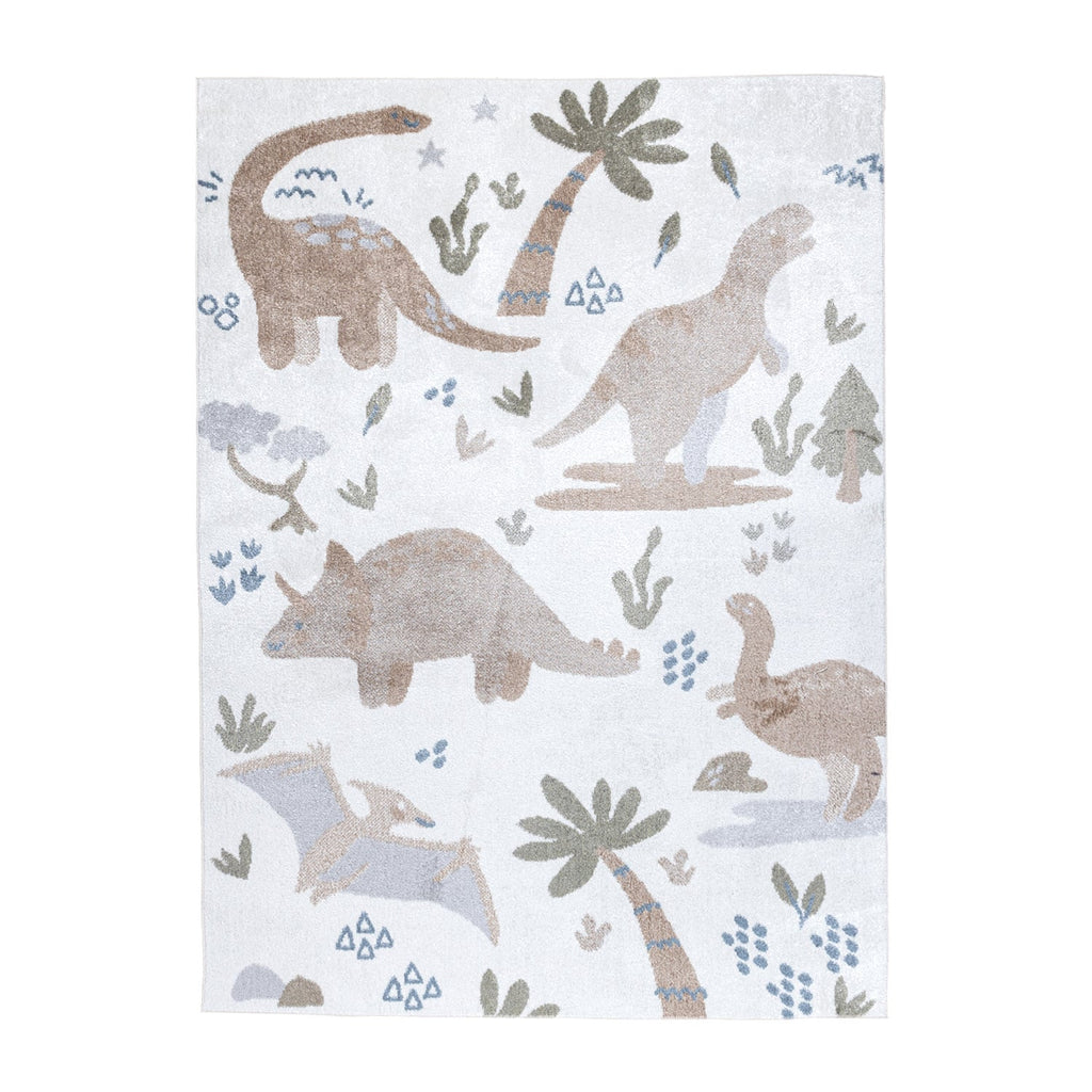 Washable Kids Rug - Mace Dino Cream