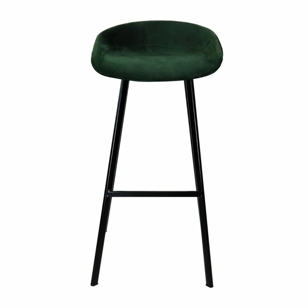 Velvet bar stool - Green