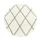 Round Berber Rug - Agadir Lines Creme/Beige