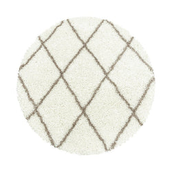Round Berber Rug - Agadir Lines Creme/Beige