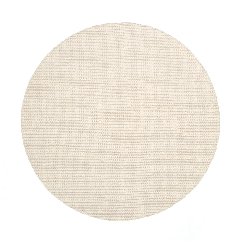 Round Wool Rug - Feline White