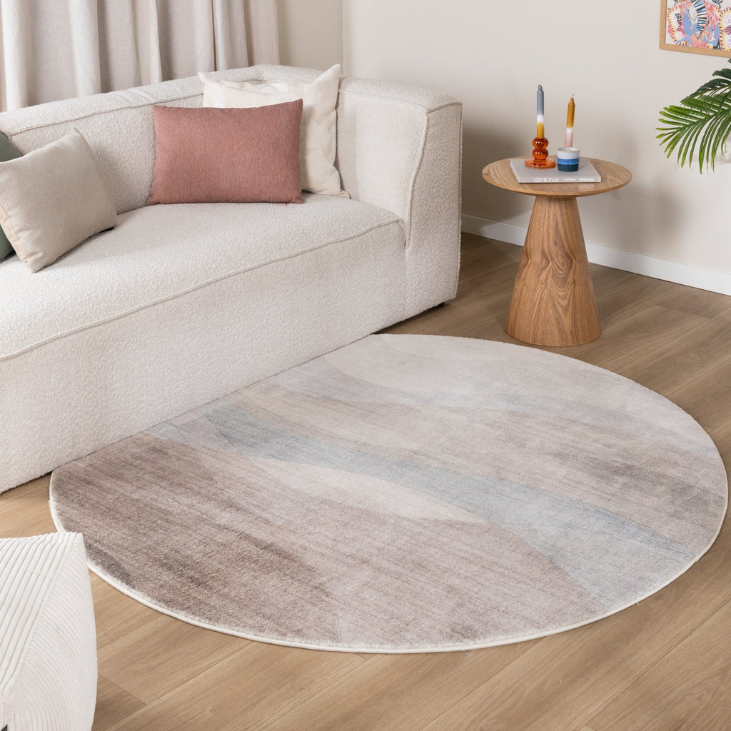 Round Modern Rug - Field Taupe
