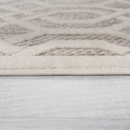 Round outdoor rug - Piatto Mataro Cream/White