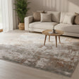 Washable Abstract Rug - Misha Grunge Cream/Brown