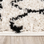 High-Pile Rug - Grand Groove Cream/Black