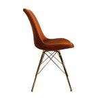 Velvet Chair Orange - Gold Frame