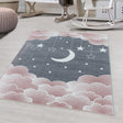 Children's floor rug - Fleurtje Moon Pink