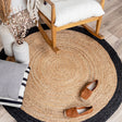 Jute Rug - Fair Round Natural/Black