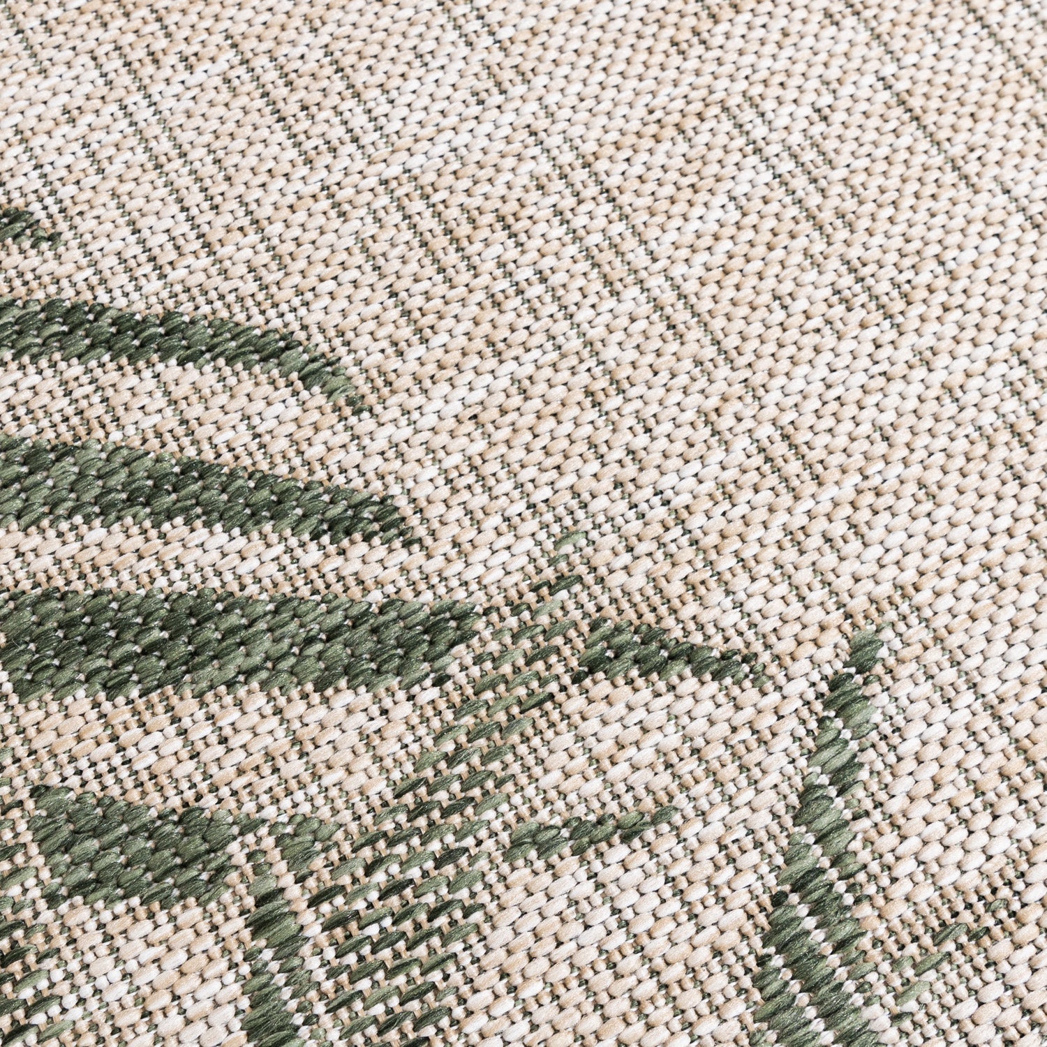Round Outdoor Rug - Tiga Edge Green