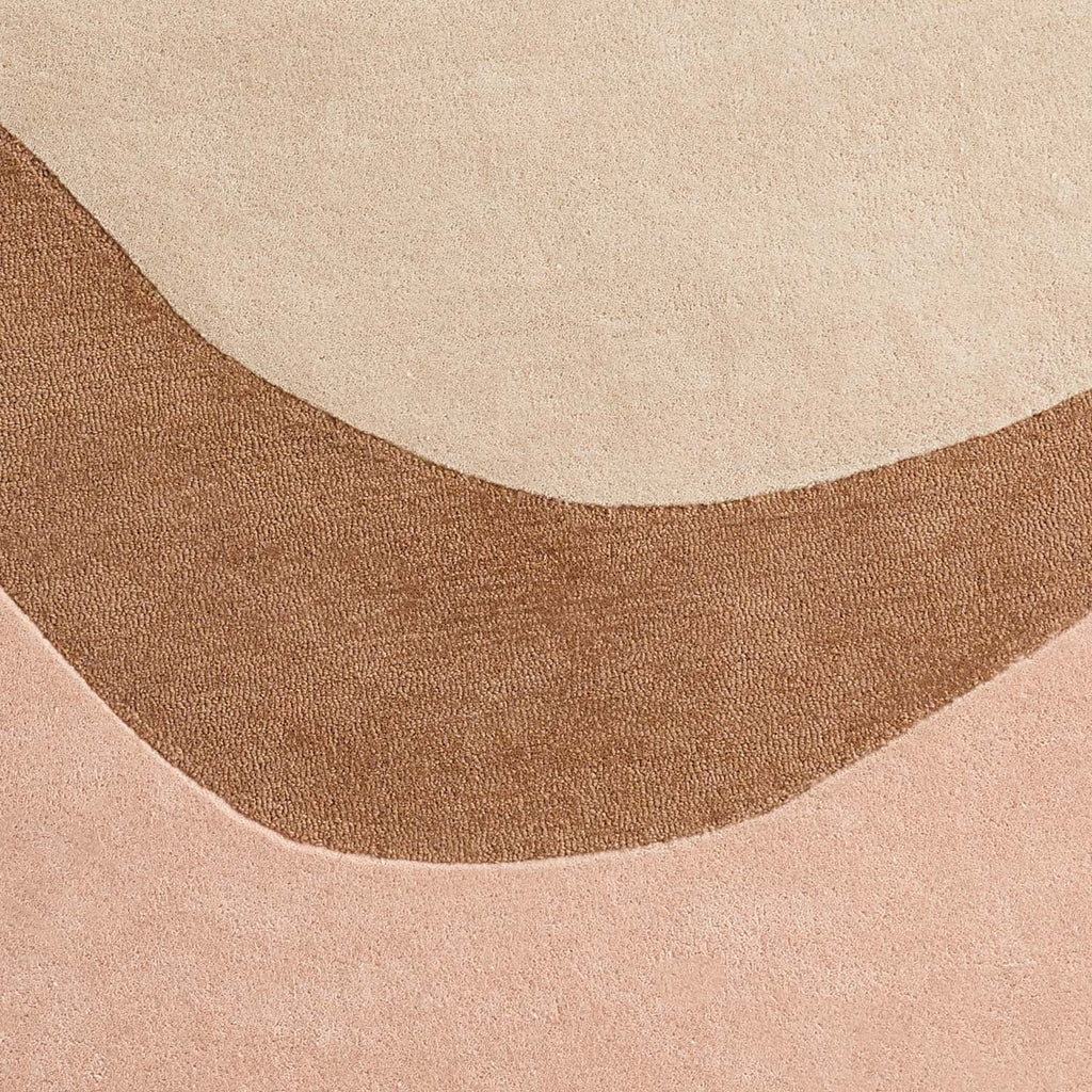 Round Wool Area Rug - Organix Pink/Beige 620