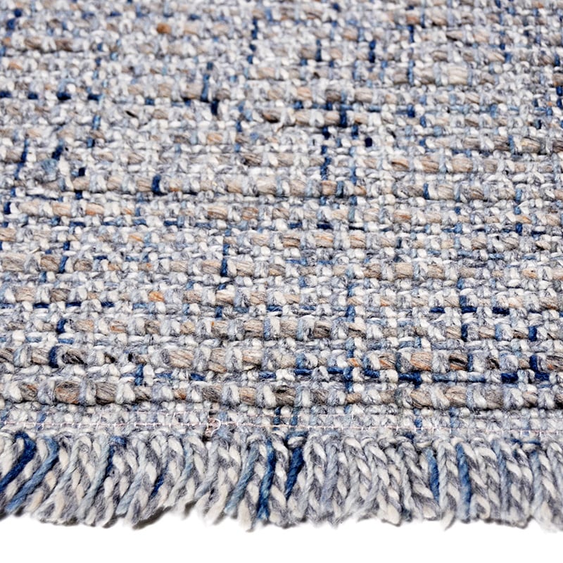 Wool Floor Rug - Trinette Blue/Cream