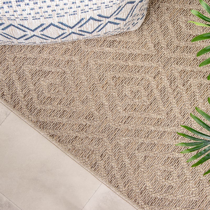 Jute Outdoor Rug - Fora Tile Natural